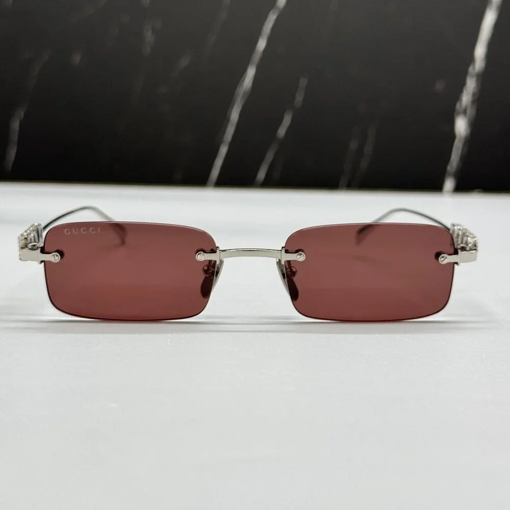NEW GUCCI SUNGLASSES SILVER UNISEX EYEWEAR GUCCI GG1808S 004